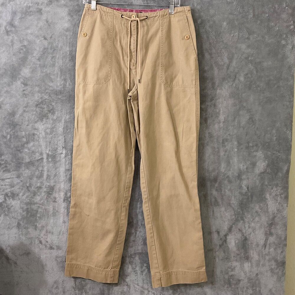 Vintage Lauren Ralph Lauren nautical Thick Khaki Pants women’s  8 button pockets